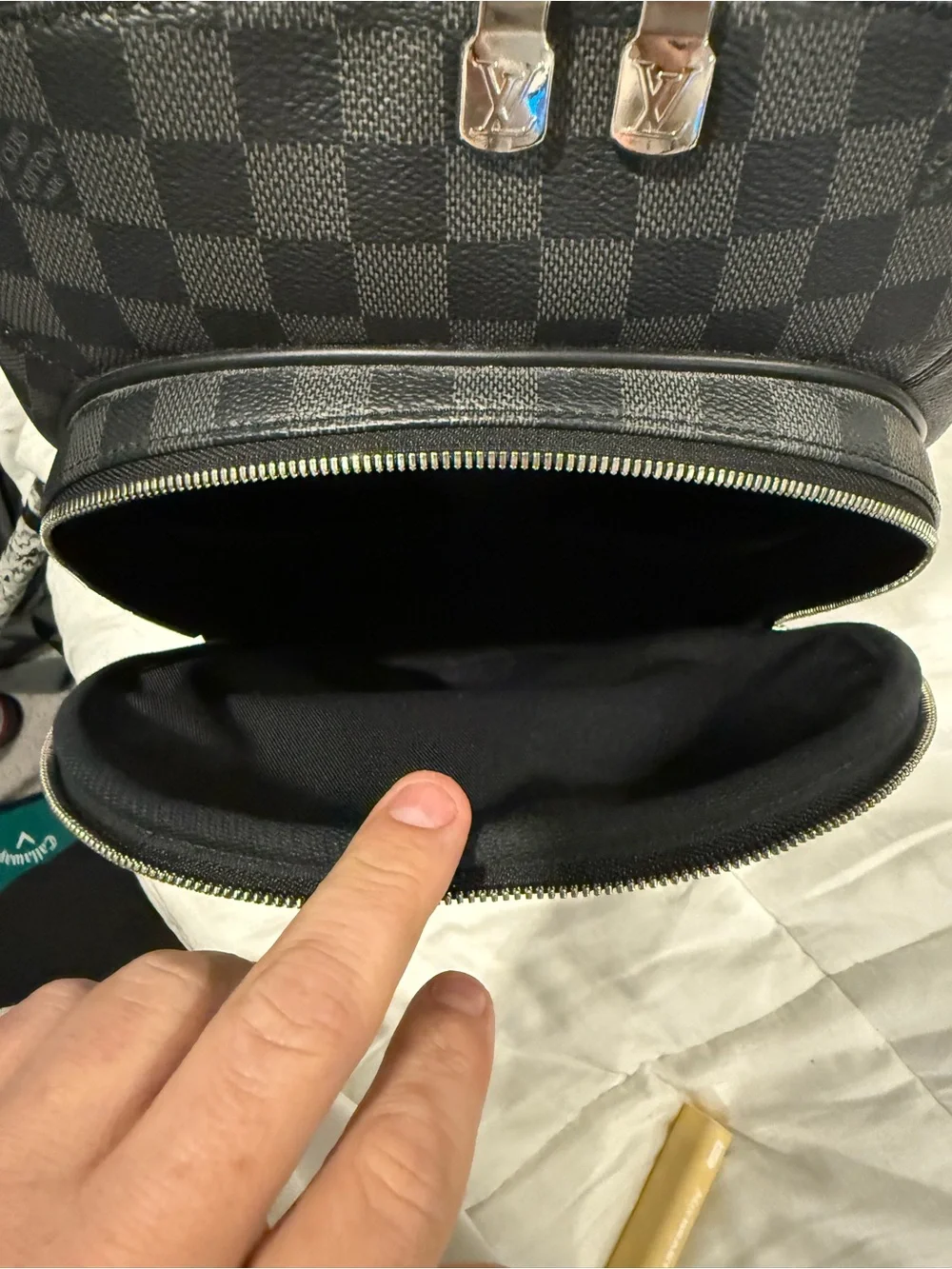 Louis Vuitton Black Damier Graphite Canvas Backpack with Silver Hardware